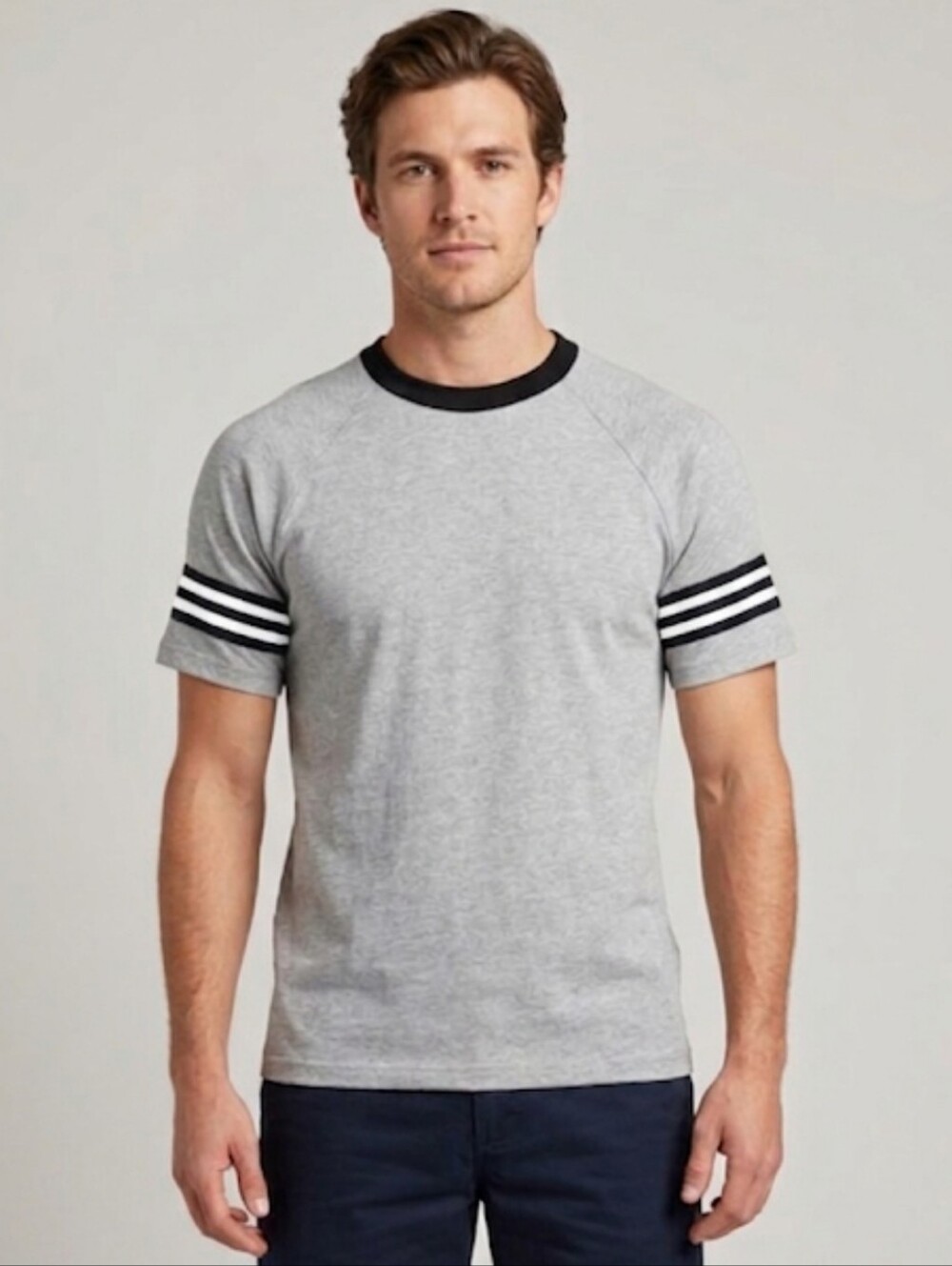 Vintage 80s Downers Gray And Black Athletic Single Stitch T-shirt Men's Sz Small